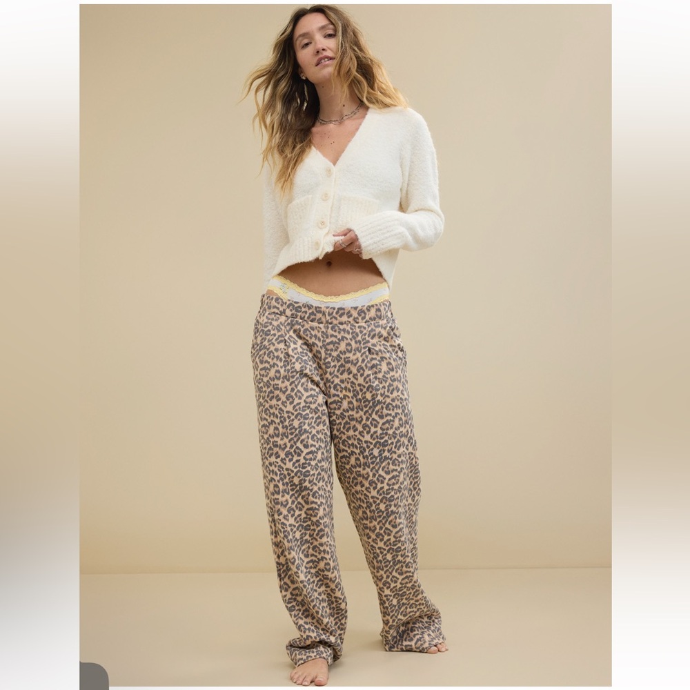 Aerie New Heights Cozy Fleece Trouser Size Large Short